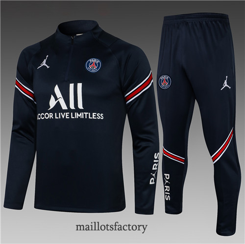 Soldes Survetement Enfant de foot Jordan PSG 2021/22 Bleu Marine