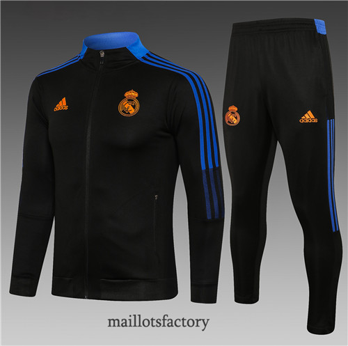 Soldes Veste Survetement Enfant de foot Real Madrid 2021/22 Noir