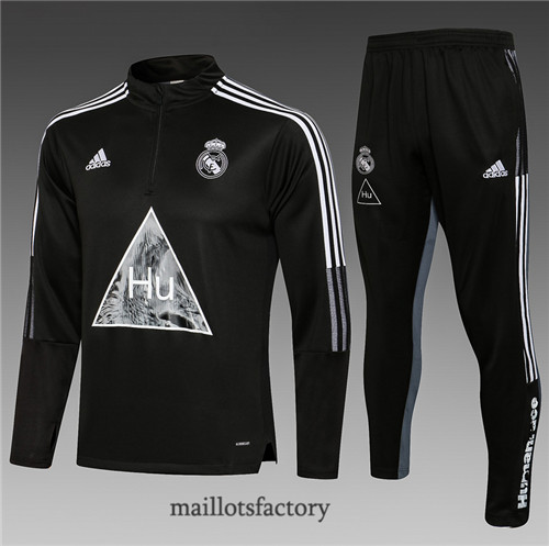 Soldes Survetement Enfant de foot Real Madrid 2021/22 Noir