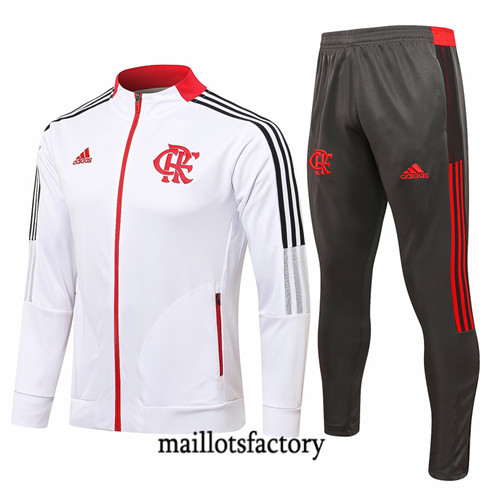 Site Veste Survetement du foot Flamengo 2021/22 Blanc