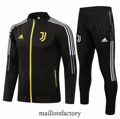 Site Veste Survetement du foot Juventus 2021/22 Noir/Jaune Col Haut