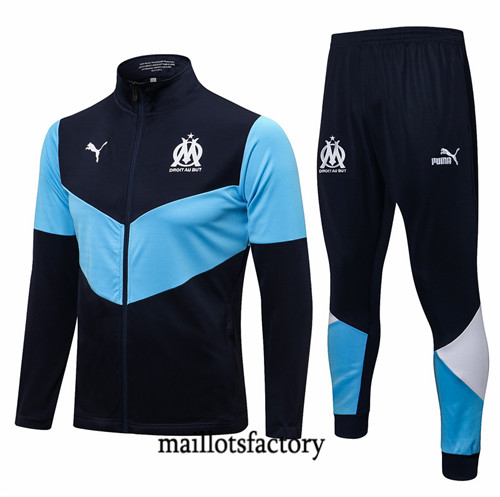 Grossiste Veste Survetement du foot Marseille 2021/22 Bleu Marine