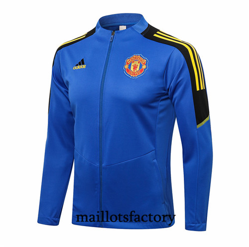 Prix Veste foot Manchester United 2021/22 Bleu