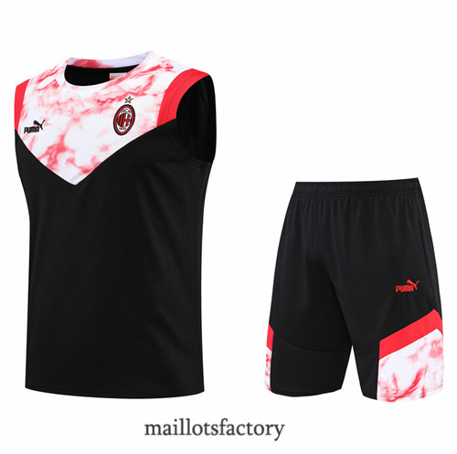 Achat Kit d'entrainement Maillot du AC Milan Debardeur 2022/23 Noir y935