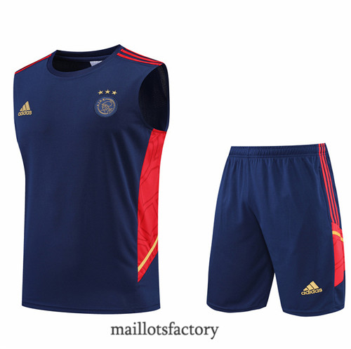 Achat Kit d'entrainement Maillot du AFC Ajax Debardeur 2022/23 Bleu Marine y731