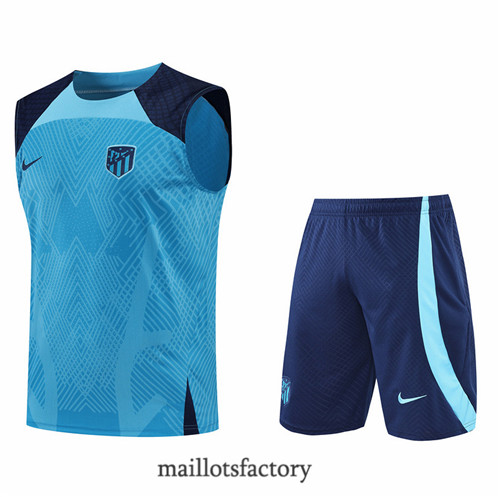 Achat Kit d'entrainement Maillot du Atletico Madrid Debardeur 2022/23 Bleu y765