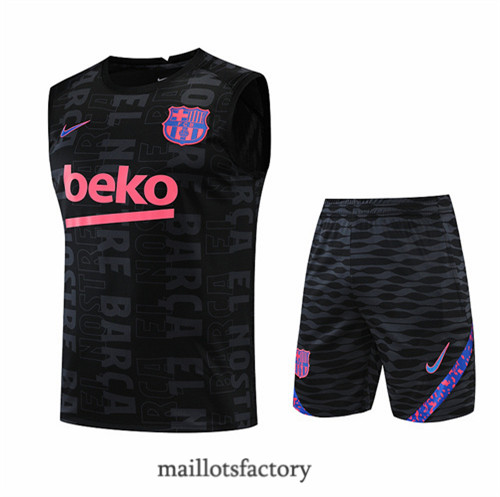 Achat Kit d'entrainement Maillot du Barcelone Debardeur 2022/23 Noir y770