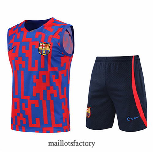 Achat Kit d'entrainement Maillot du Barcelone Debardeur 2022/23 Rouge/Bleu/Bleu Marine y777