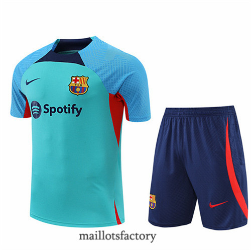 Achat Kit d'entrainement Maillot du Barcelone + Short 2022/23 Vert y785