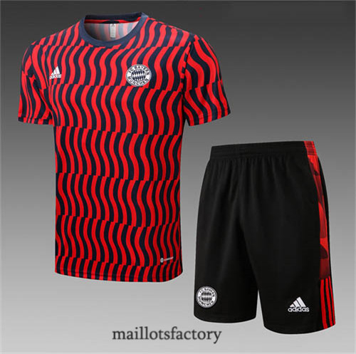 Achat Kit d'entrainement Maillot du Bayern Munich + Short 2022/23 Rouge/Noir y759