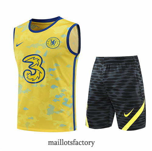 Achat Kit d'entrainement Maillot du Chelsea Debardeur 2022/23 Jaune y884