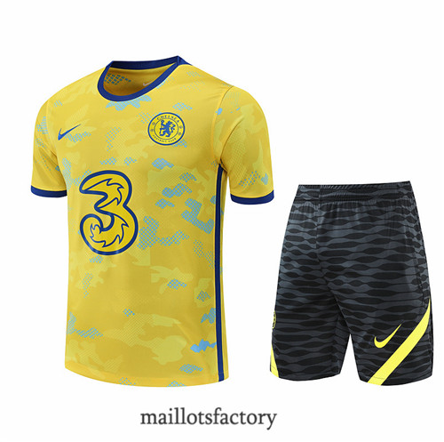 Achat Kit d'entrainement Maillot du Chelsea + Short 2022/23 Jaune y892