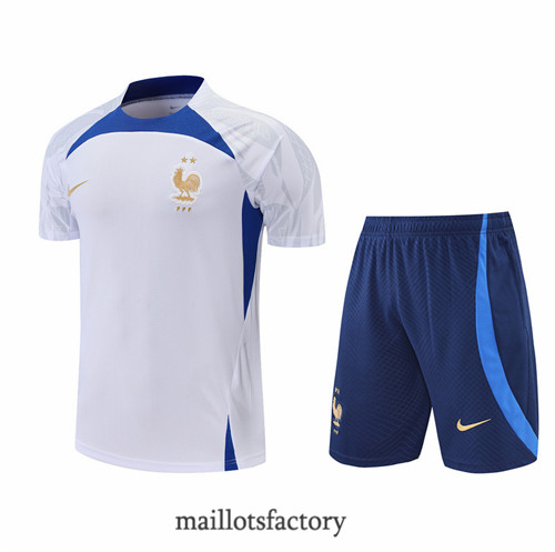 Achat Kit d'entrainement Maillot du France + Short 2022/23 Blanc/Bleu y861