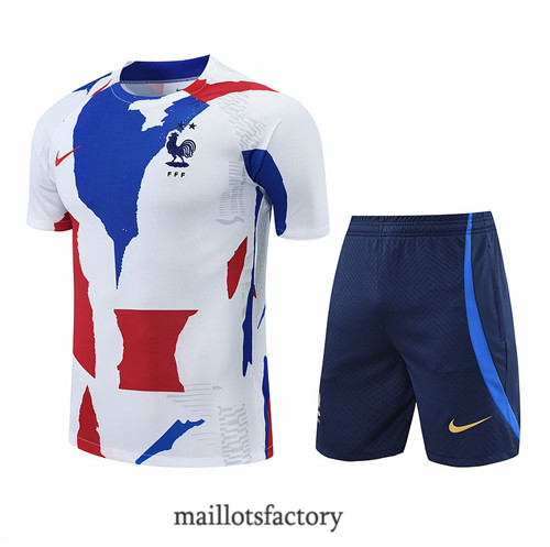 Achat Kit d'entrainement Maillot du France + Short 2022/23 Blanc/Bleu Marine y863