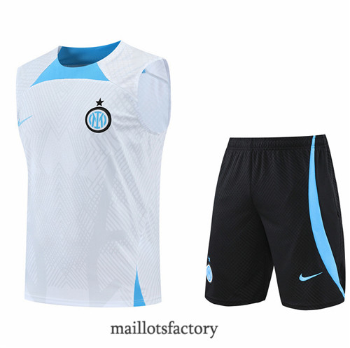 Achat Kit d'entrainement Maillot du Inter Milan Debardeur 2022/23 Blanc y937