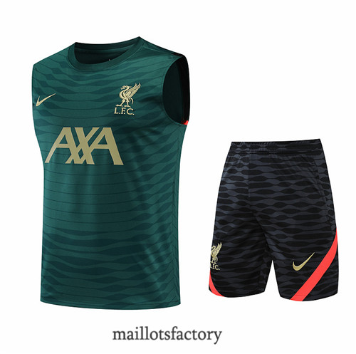 Achat Kit d'entrainement Maillot du Liverpool Debardeur 2022/23 Vert y901