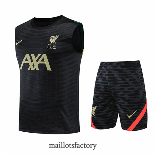 Achat Kit d'entrainement Maillot du Liverpool Debardeur 2022/23 Noir y902