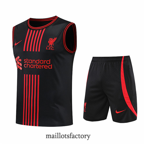 Achat Kit d'entrainement Maillot du Liverpool Debardeur 2022/23 Noir y906