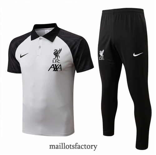 Achat Kit d'entrainement Maillot du Liverpool 2022/23 Gris/Bleu Marine y917