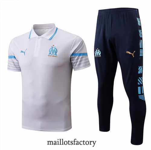 Achat Kit d'entrainement Maillot du polo Marseille 2022/23 Blanc/Bleu Marine y809