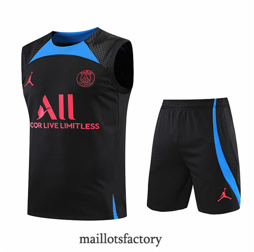 Achat Kit d'entrainement Maillot du Paris PSG Debardeur 2022/23 Noir y818