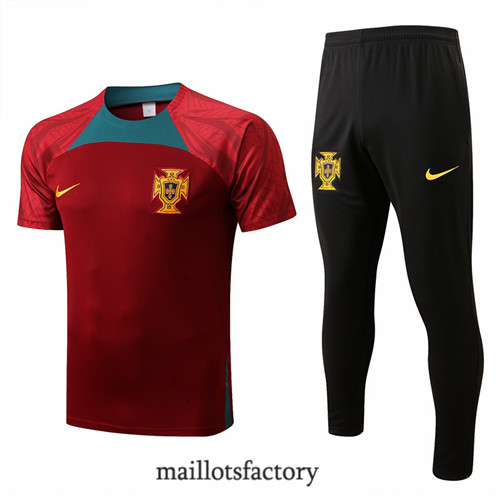 Achat Kit d'entrainement Maillot du Portugal 2022/23 Rouge/Noir y876