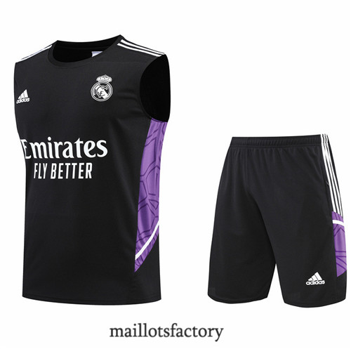 Achat Kit d'entrainement Maillot du Real Madrid Debardeur 2022/23 Noir y793