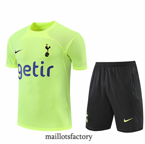 Achat Kit d'entrainement Maillot du Tottenham Hotspur + Short 2022/23 Vert/Bleu Marine y933