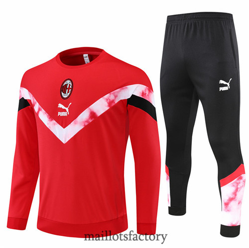 Achat Survetement du foot AC Milan 2022/23 Rouge/Noir y617