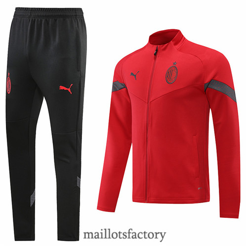 Achat Veste Survetement du foot AC Milan 2022/23 Rouge/Noir y619