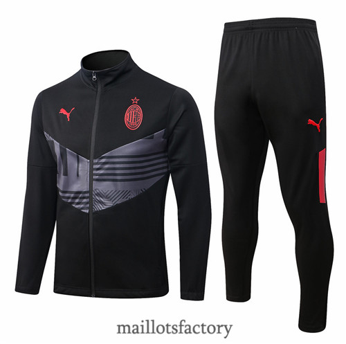 Achat Veste Survetement du foot AC Milan 2022/23 Noir/Gris y621