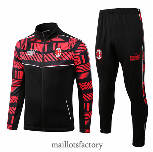 Achat Veste Survetement du foot AC Milan 2022/23 Noir/Rouge y622