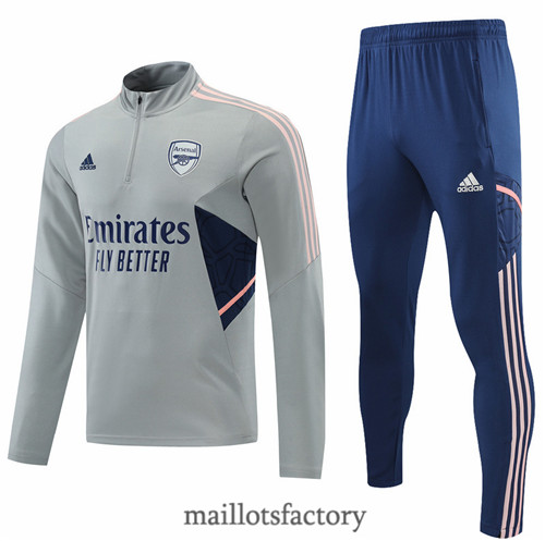 Achat Survetement du foot Arsenal 2022/23 Gris/Bleu y544