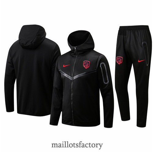 Achat Veste Survetement du foot Atletico Madrid 2022/23 à capuche Noir y426