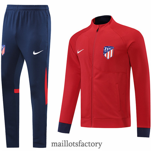 Achat Veste Survetement du foot Atletico Madrid 2022/23 Rouge/Bleu y427