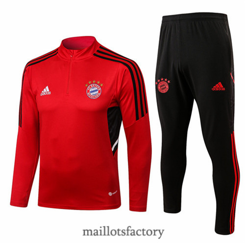 Achat Survetement du foot Bayern Munich 2022/23 Rouge/Noir y415