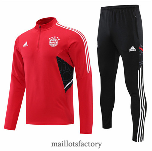 Achat Survetement du foot Bayern Munich 2022/23 Rouge/Noir y417