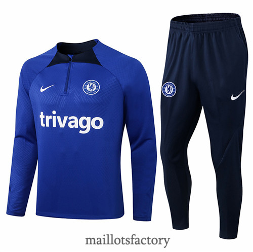 Achat Survetement du foot Chelsea 2022/23 Bleu/Bleu Marine y549