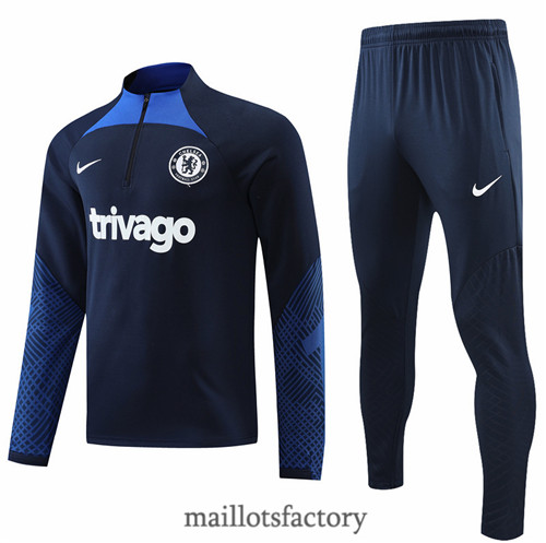 Achat Survetement du foot Chelsea 2022/23 Bleu Marine y554