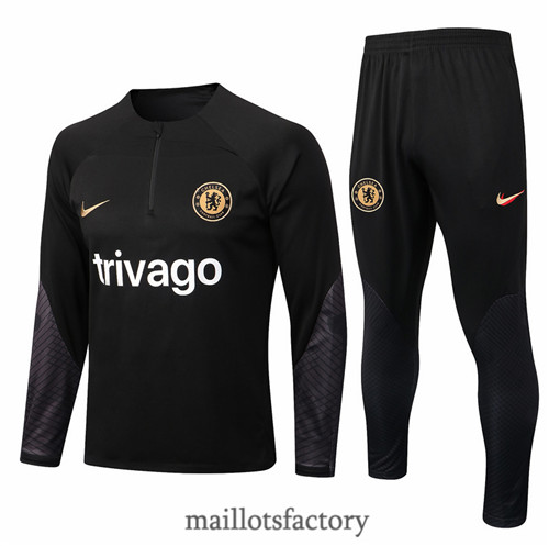 Achat Survetement du foot Chelsea 2022/23 Noir y555