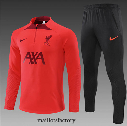 Achat Survetement Enfant du foot Liverpool 2022/23 Rouge/Noir y697