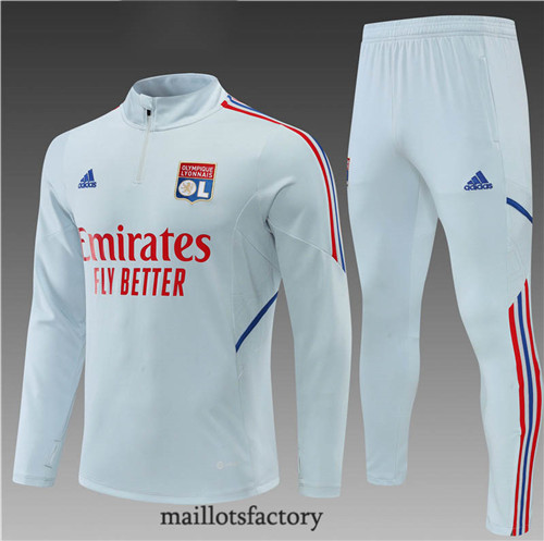 Achat Survetement Enfant du foot Lyon 2022/23 Gris/Blanc y664