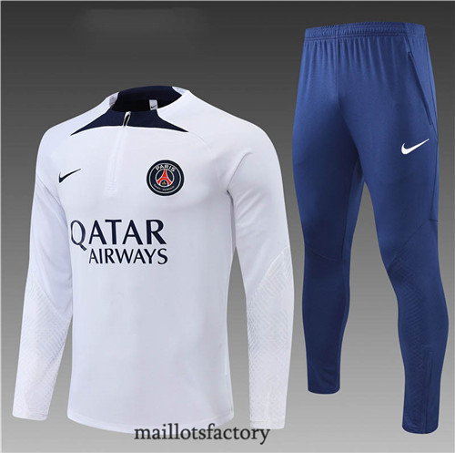 Achat Survetement Enfant du foot Paris PSG 2022/23 Blanc/Bleu y676