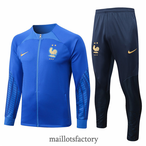 Achat Veste Survetement du foot France 2022/23 Bleu y520