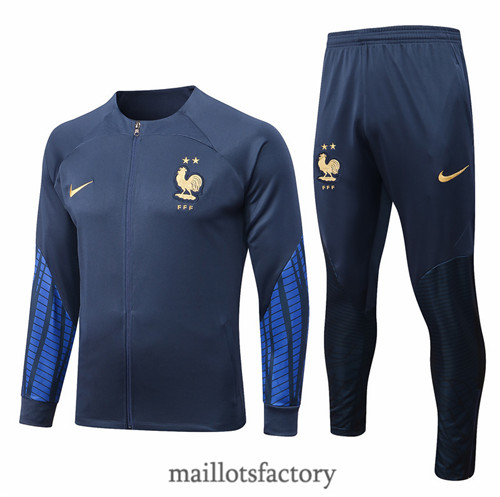 Achat Veste Survetement du foot France 2022/23 Bleu Marine y521