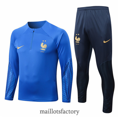 Achat Survetement du foot France 2022/23 Bleu y524