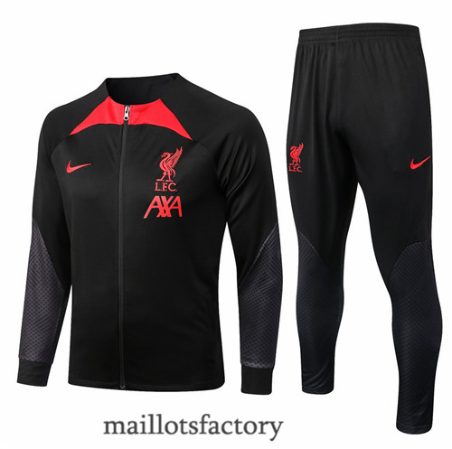 Achat Veste Survetement du foot Liverpool 2022/23 Noir y563