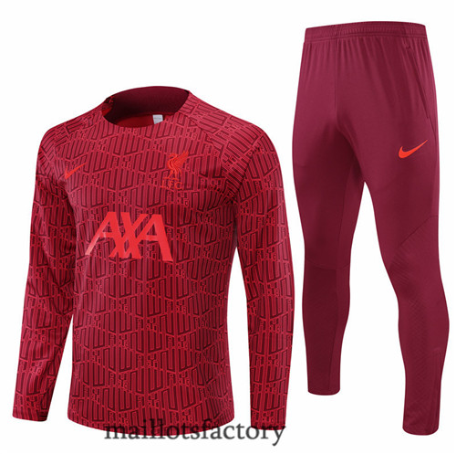 Achat Survetement du foot Liverpool 2022/23 Rouge y566