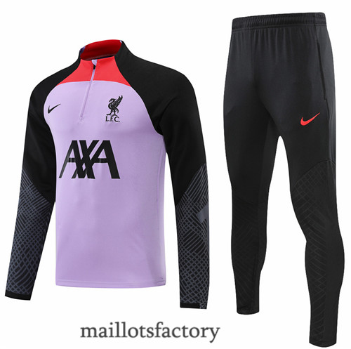 Achat Survetement du foot Liverpool 2022/23 Violet/Noir y569