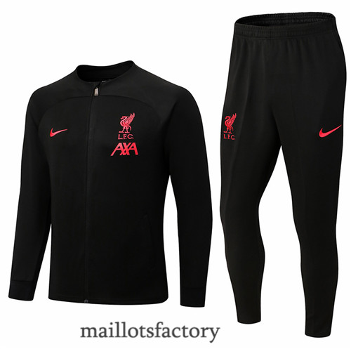 Achat Veste Survetement du foot Liverpool 2022/23 Noir y577